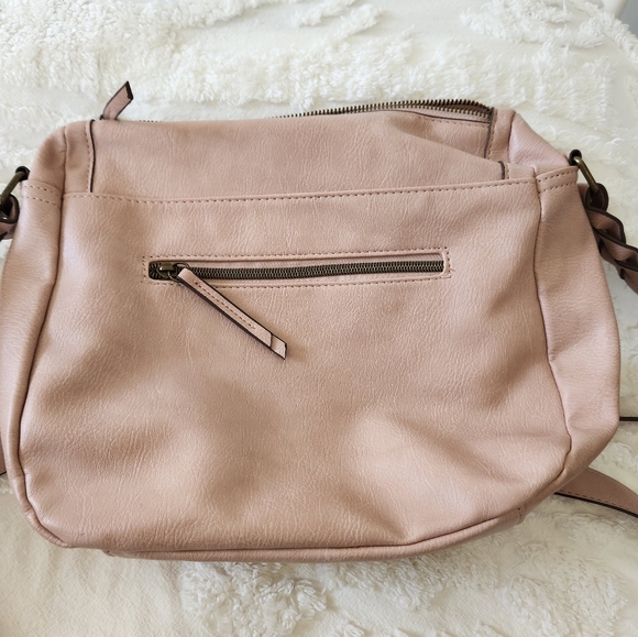 EUC Light Pink Unmarked Crossbody with Zippered Flip Down Front Flap - Picture 6 of 12